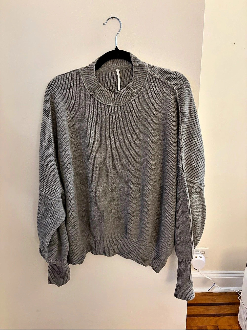 Free People Ottoman Slouchy Tunic Gray Sweater
